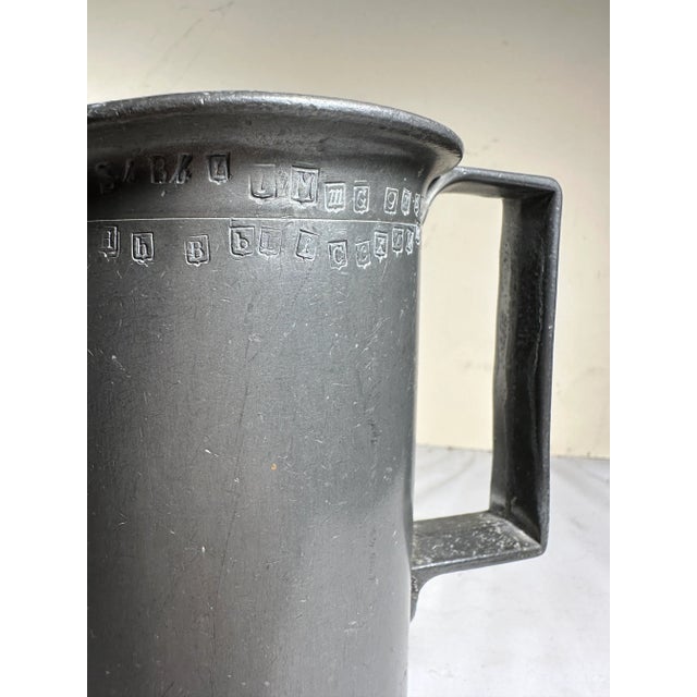 Gray Two Antique French Heavy Pewter Measuring Tankards For Sale - Image 8 of 17