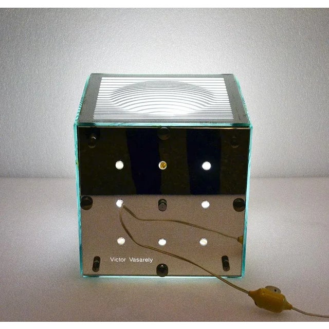 1960s Optical Mirrored Table Lamp by Victor Vasarely, 1960s For Sale - Image 5 of 12