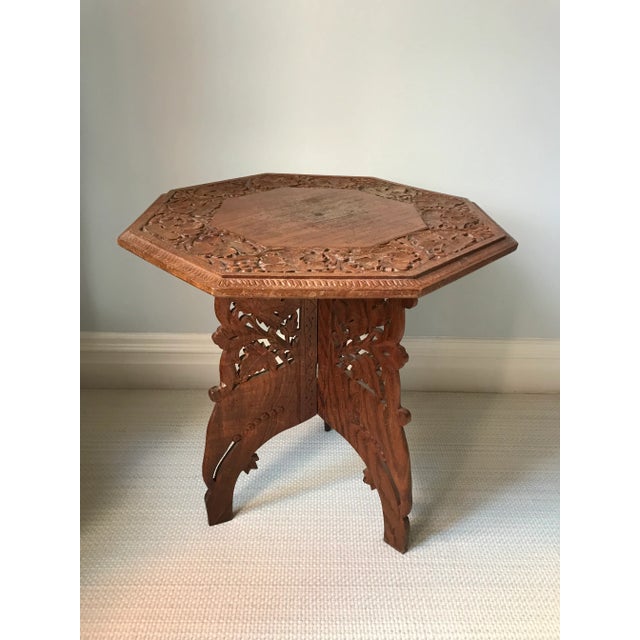 Anglo Indian Carved Tripod Collapsable Table For Sale - Image 9 of 9