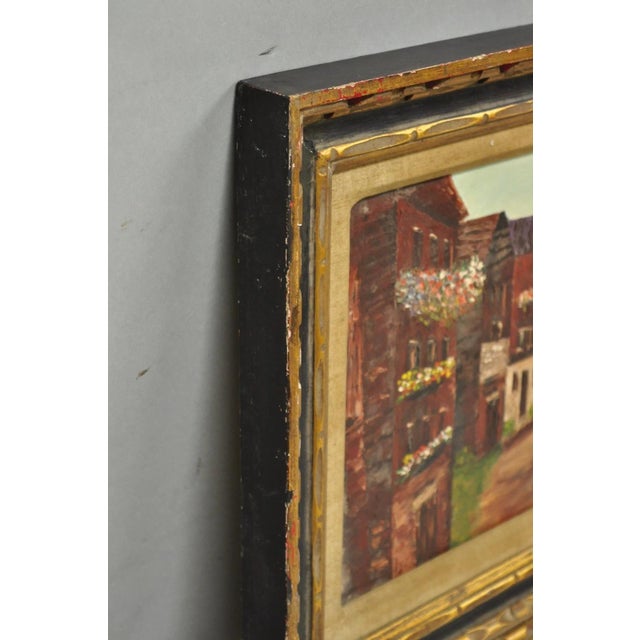 Vintage Angela Dudley "Lake Garda. Italy" Italian Hollywood Regency Oil Painting For Sale - Image 15 of 18