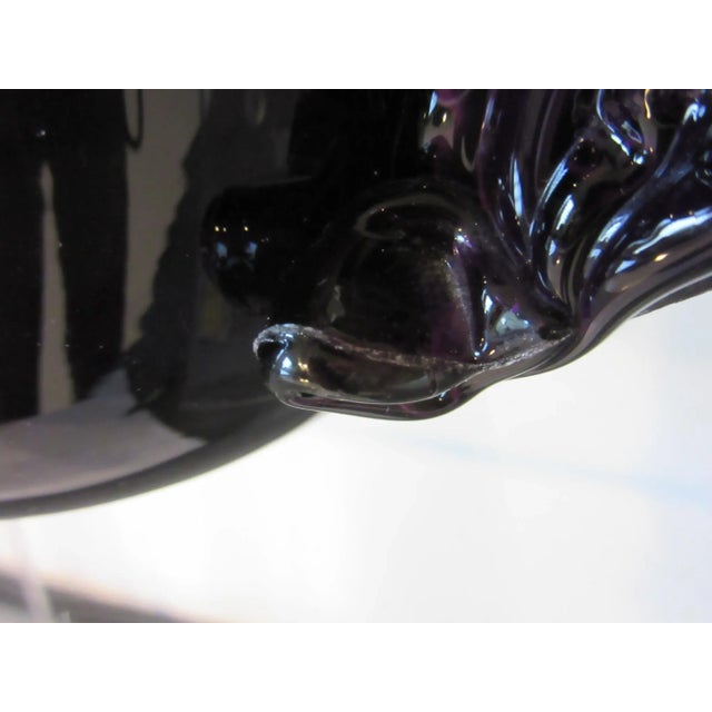 Purple Attributed to Blenko Glass Hand Blown Head Vase For Sale - Image 8 of 9