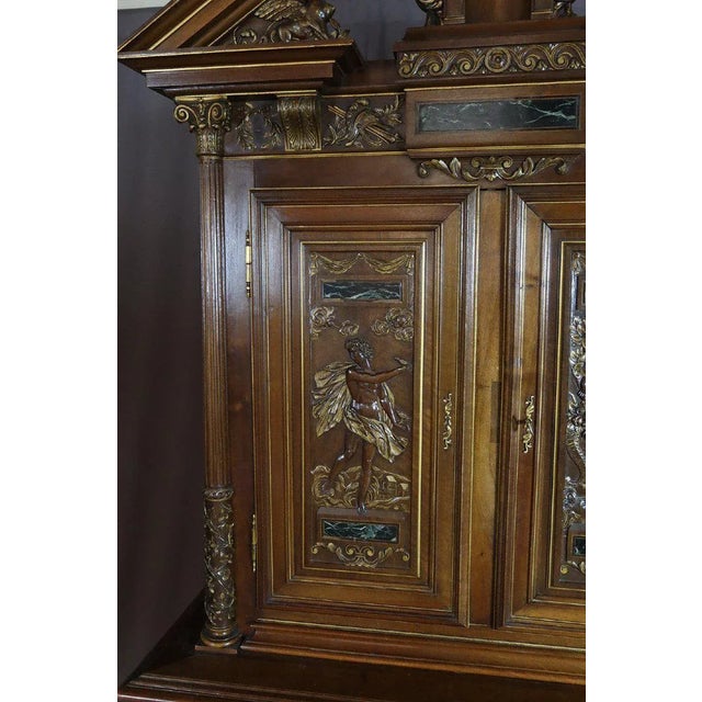 Wood Renaissance Style Carved Walnut Buffet For Sale - Image 7 of 13