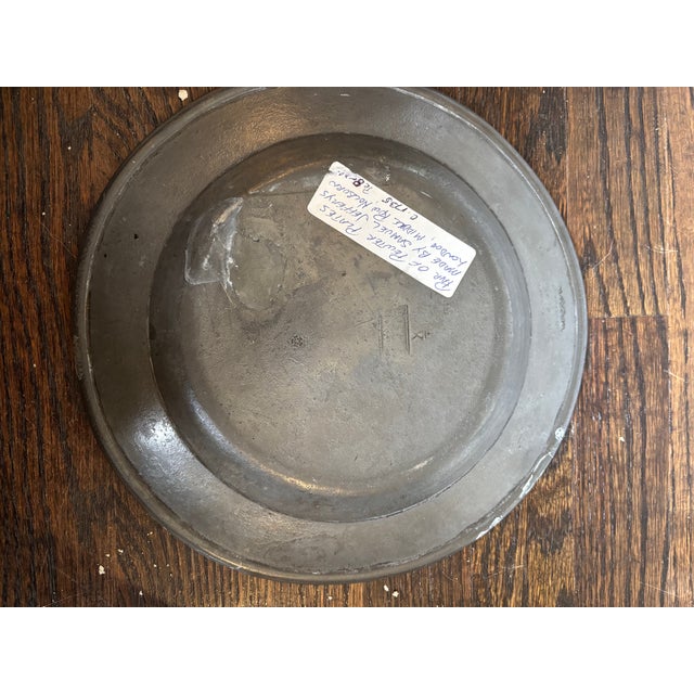 Early 18th Century Rare Pair of Pewter Plates Circa 1735 For Sale - Image 5 of 8