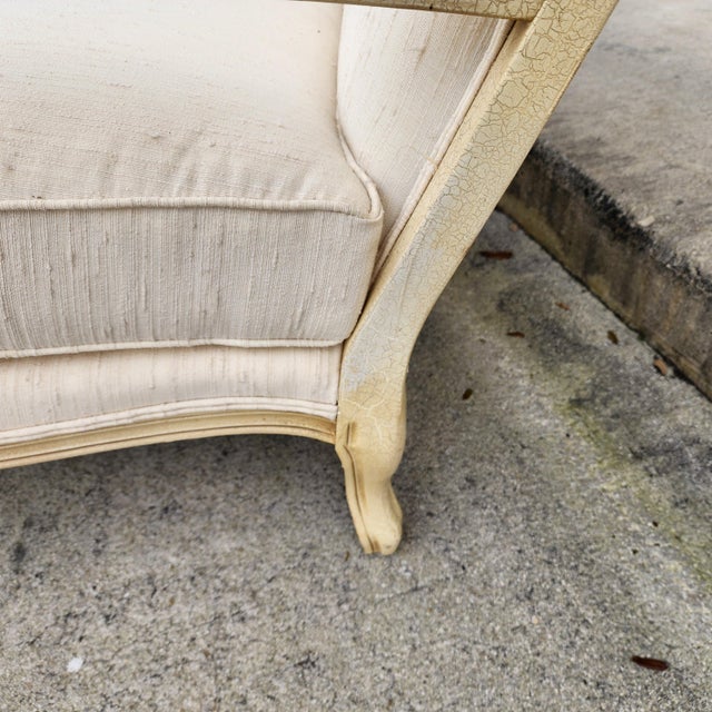 Drexel Heritage Louis XV French Armchairs Linen For Sale - Image 11 of 12