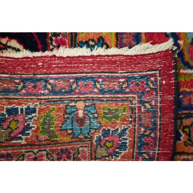 Red Vintage Mashad Palace Rug For Sale - Image 8 of 10