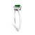 Early 21st Century 10K White Gold 5X3MM Oval Green Emerald and Diamond Accent Halo Ring (I-J Color, I1-I2 Clarity) - Ring Size 6 For Sale - Image 5 of 7