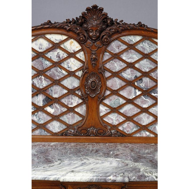 Regency Sideboards in Molded Oak and Marble, 1920s, Set of 2 For Sale - Image 17 of 18