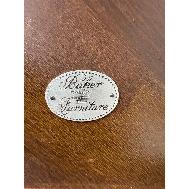 Wood 1970s Baker Furniture Regency Style Wooden Side Table With Octagonal Burlwood Top For Sale - Image 7 of 18