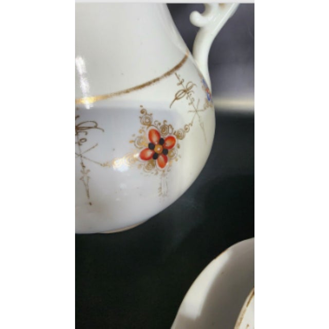 Antique Art Nouveau Factory Second KPM Porcelain Coffee Service for 2 - 7 pcs For Sale - Image 6 of 9
