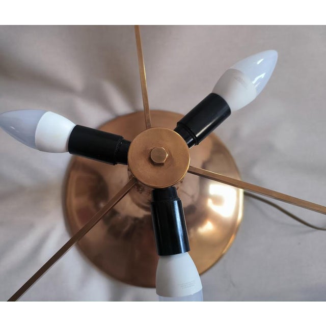 Italian Sculptural Table Lamp in Brass and Acrylic Glass with Embedded Vienna Cane, Italy, 1975 For Sale - Image 9 of 14