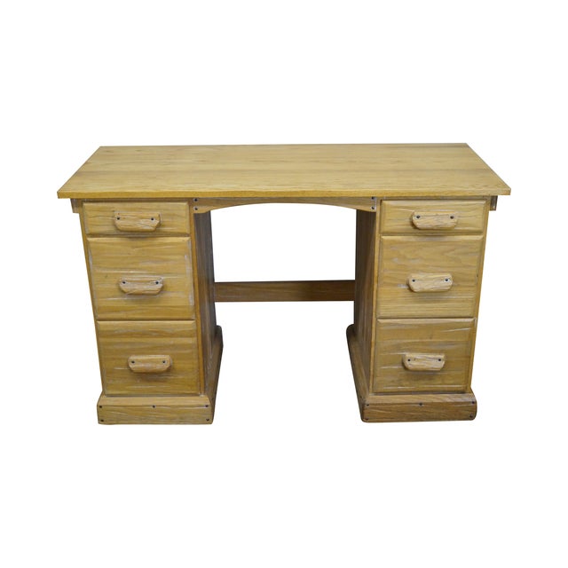 Vintage Brandt Ranch Oak Kneehole Writing Desk Chairish