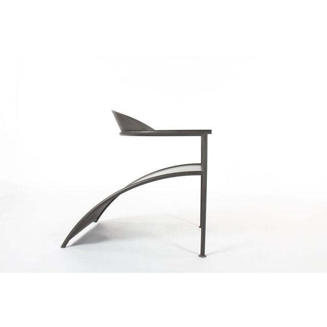 Pat Conley II Armchairs in Black Lacquered Steel by Philippe Starck for Xo, 1986, Set of 2 For Sale - Image 6 of 11