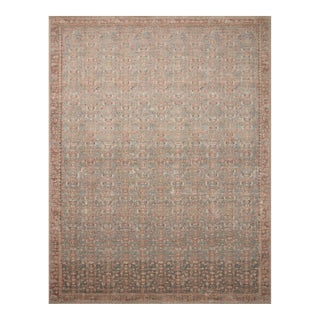 Angela Rose x Loloi Aubrey Rug Blue / Terracotta 10'-0" x 14'-0" Area Rug For Sale