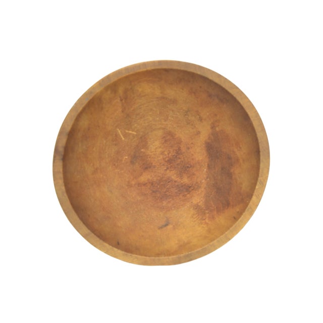 Simple organic natural wood nine inch rustic farm house bowl. No maker's mark. Light wear.