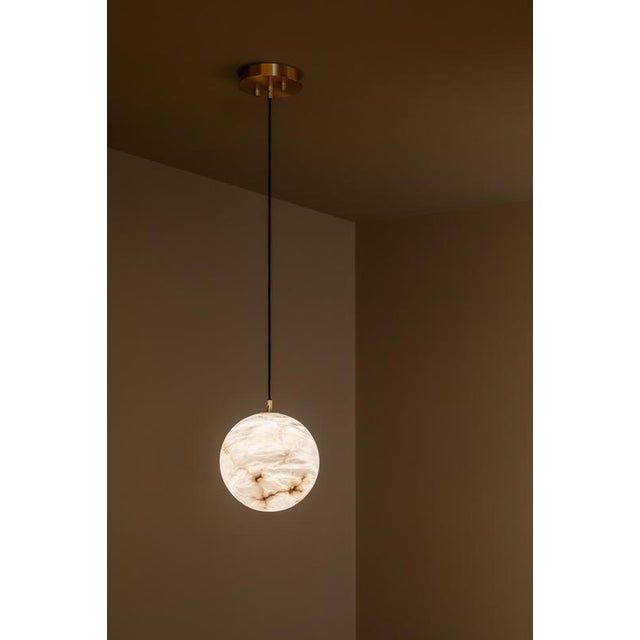 Not Yet Made - Made To Order Moon Pendant Lamps by United Alabaster, Set of 3 For Sale - Image 5 of 15
