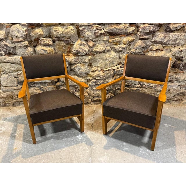Set of Vintage Armchairs in the style of Krásná Jizba, 1960s For Sale - Image 10 of 11