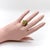 Metal 1990s Ancient-Inspired Classical Sterling Silver and 24k Gold Ring With Diamonds, Size 7 For Sale - Image 7 of 9