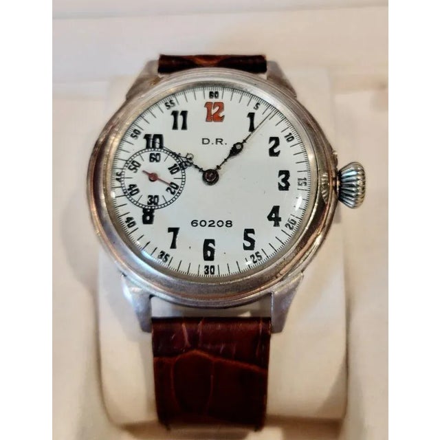 1900 - 1909 d.r. Antiques Oversized Silver Military Wrist Watch For Sale - Image 5 of 11