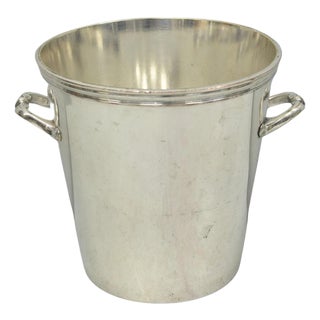 Vintage Orfèvrerie De France Mid Century Modern Silver Plated Champagne Bucket For Sale