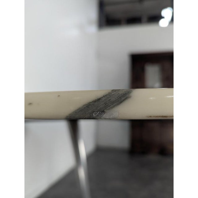 Stone Arabescato Table with Marble Top by Michel Charron For Sale - Image 7 of 8