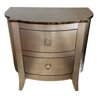 Interior Crafts Silver Leaf Nightstand For Sale