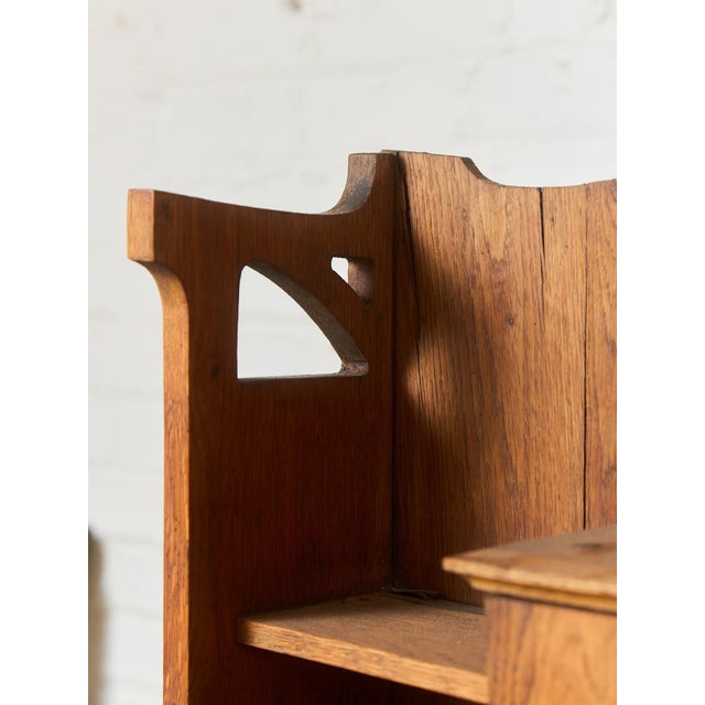 Arts & Crafts Rare Antique Arts and Crafts Style Oak Secretary Bookcase For Sale - Image 3 of 12