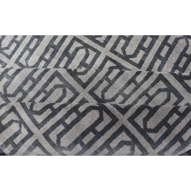Modern Rug by Keivan Woven Arts All-Over Geometric Design in Gray and Black For Sale - Image 12 of 13