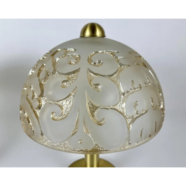 Metal Vintage Table Lamps in Glass and Brass by Peill & Putzler, 1970s, Set of 2 For Sale - Image 7 of 11