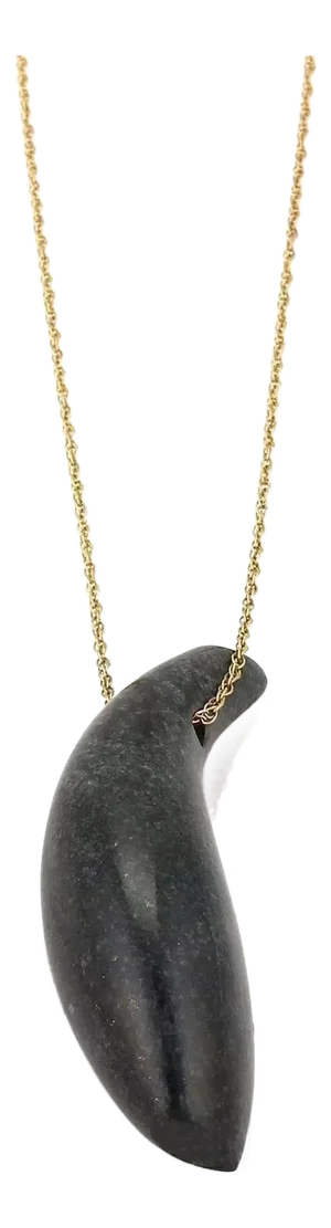Tiffany & Co. Frank Gehry Jade 18k Yellow Gold Fish Pendant Necklace