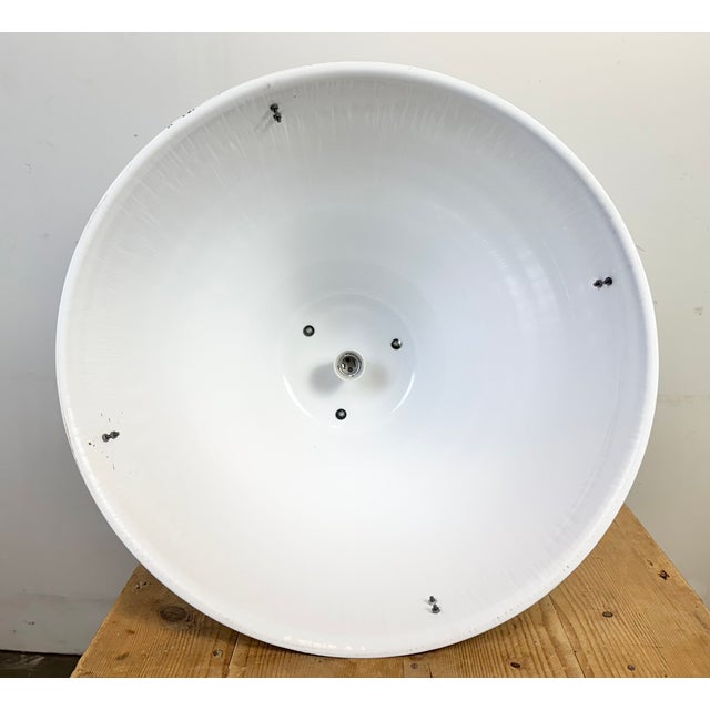 Large Industrial White Enamel Factory Lamp from Elektrosvit, 1990s For Sale - Image 16 of 17