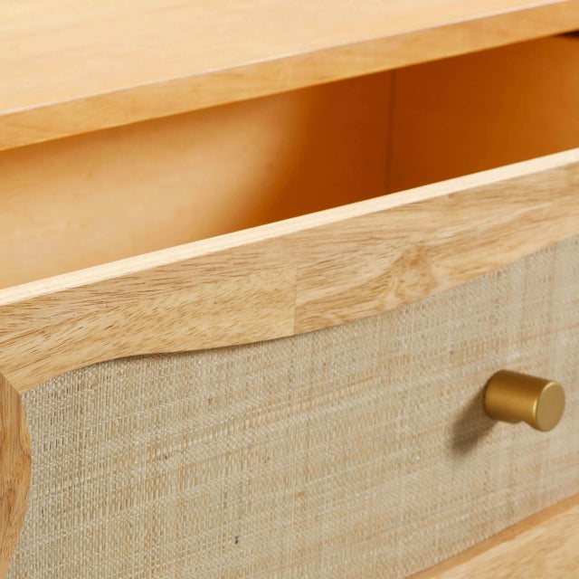 2020s Grappa Natural Wood & Rattan Wavy Dresser with Ball Feet For Sale - Image 5 of 8