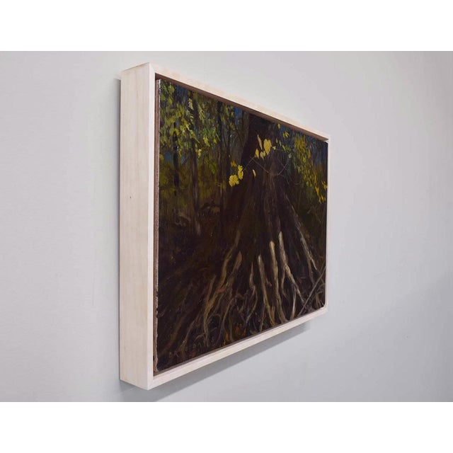 Realism Ohio River Spider by Brad Davis | Oil on wood panel Depiction of tree roots and foliage. For Sale - Image 3 of 5