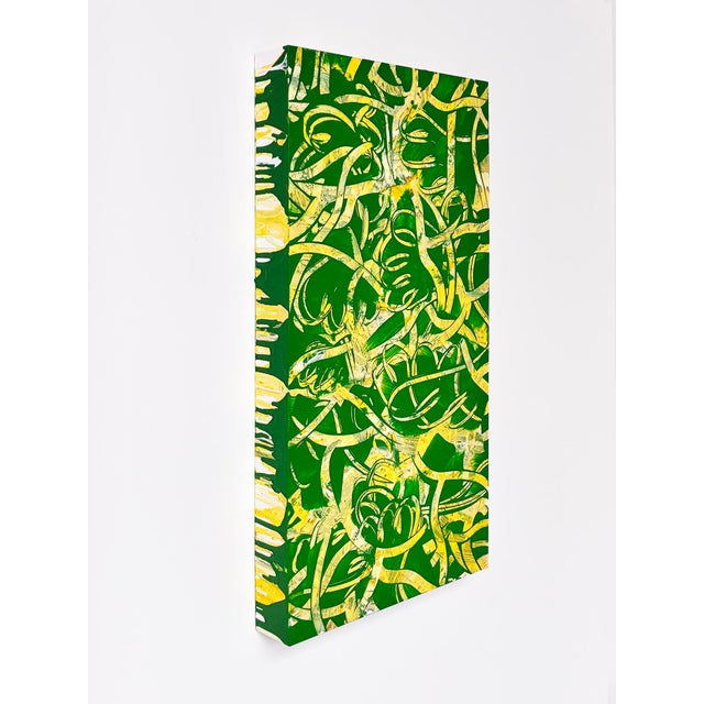 Contemporary "Green Rooted in Sulfur" by Artist Michael DesRosiers Painting on MDF Panel (2026) For Sale - Image 3 of 4