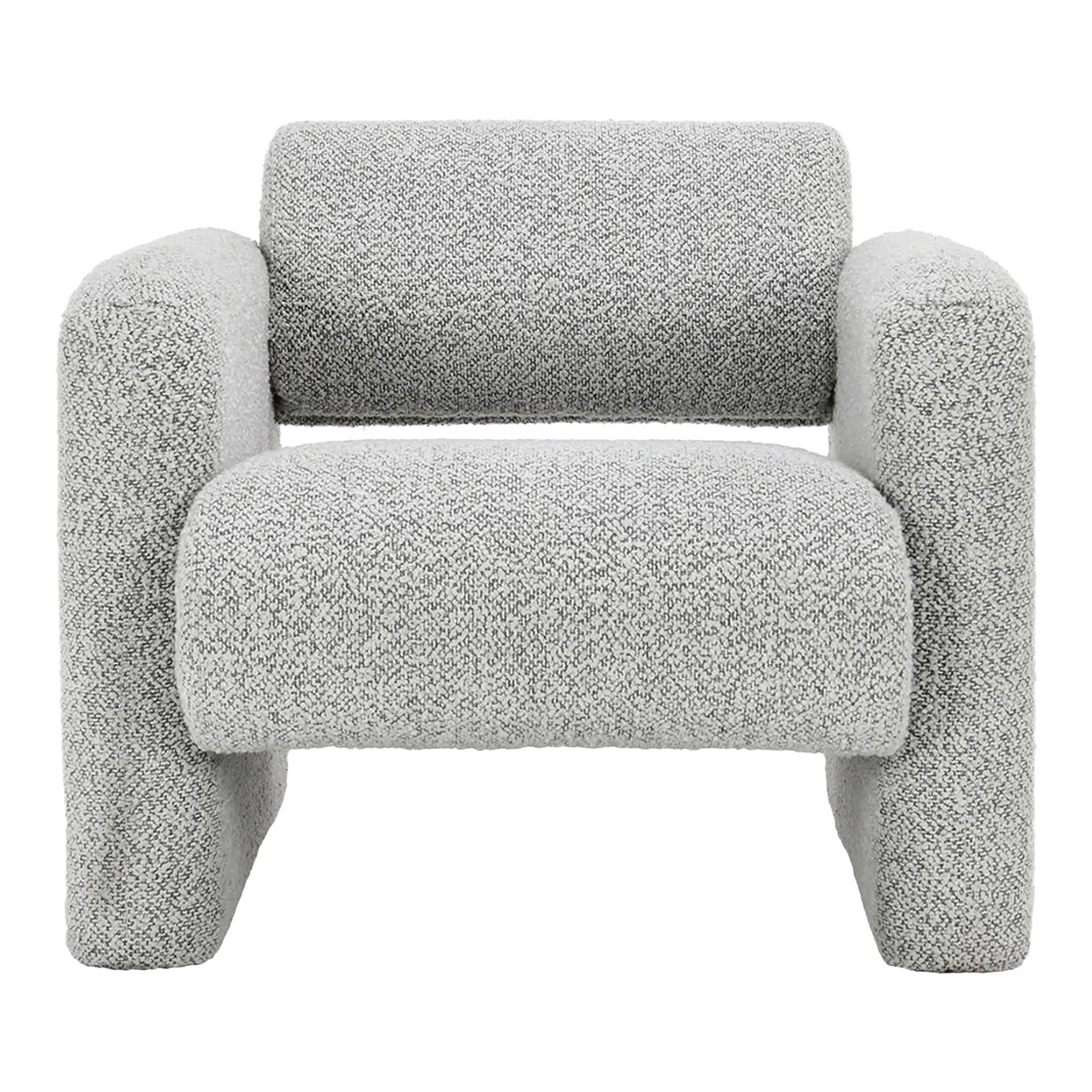 White Grey Boucle Kapa Chair | Chairish