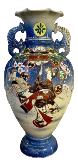 Large Antique Japanese Satsuma Vase, 1900