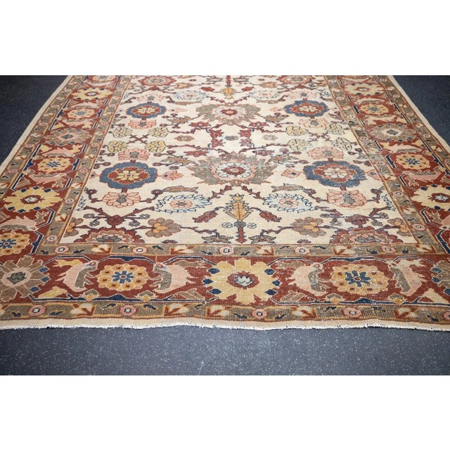 Textile Antique Persianl Mahal Sultanabad Rug 8'6'' X 11'1'' For Sale - Image 7 of 10