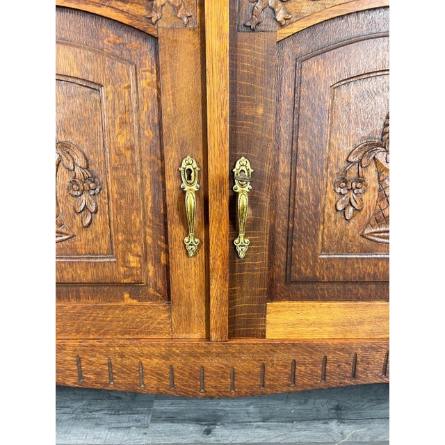 Wood French Buffet in Oak with Marble Top For Sale - Image 7 of 14