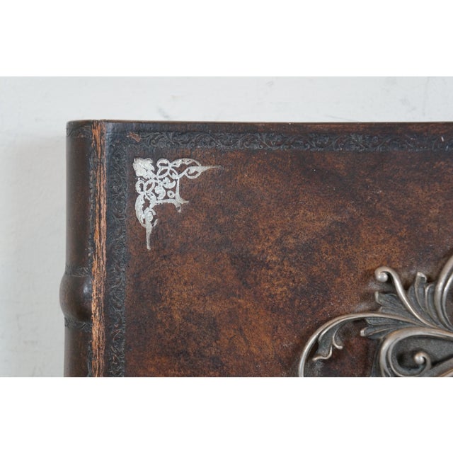 Late 20th Century Maitland-Smith Tooled Leather Wedding Photo Album Scrap Book For Sale - Image 10 of 12