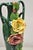Ceramic Vintage Victorian Green Porcelain Ceramic 18" Vase W/ Pink & Yellow Flowers For Sale - Image 7 of 12