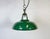 Metal Industrial Green Enamel Factory Pendant Lamp, 1960s For Sale - Image 7 of 18