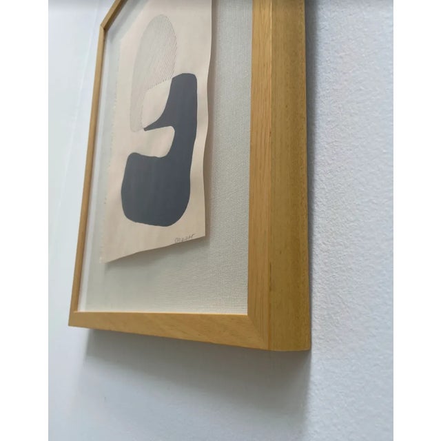 Abstract Contemporary Abstract Mixed-Media Drawing, Framed For Sale - Image 3 of 7