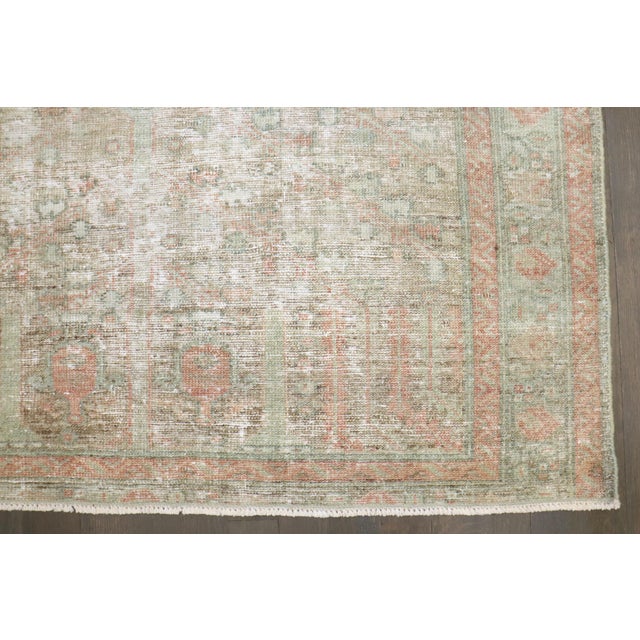 Textile Antique Zabihi Collection Worn Persian Small Square Rug For Sale - Image 7 of 8