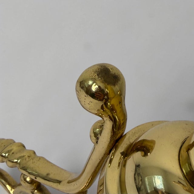 Brass Vintage Mid Century Gentlemens Valet Brass Gentlemens Butler Coat Floor Stand For Sale - Image 8 of 12