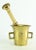 An impressive antique mortar and pestle set Made of heavy cast and shaved bronze or brass in a characteristic tapered form...
