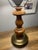 Vintage Pair of Colonial Style Walnut & Brass Table Lamps With Milk Glass Shades For Sale In Fayetteville, AR - Image 6 of 8