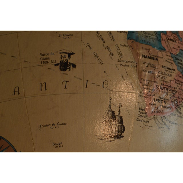 1990s Replogle Iron Base Standing Floor Globe For Sale - Image 11 of 13