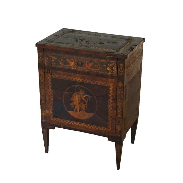 Rustic 18thC Commode by Giovanni Battista Maggiolini with Classical Scenic Inlay c1770 For Sale - Image 3 of 12