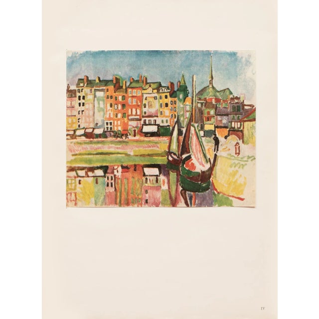 Cornflower Blue 1943 After Raoul Dufy "Le Port D'Honfleur", First Edition Period Offset Lithograph For Sale - Image 8 of 8