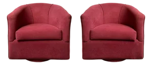 1980s Vintage Upholstered Swivel Barrel Back Club Chairs, Pair, Original Fabric