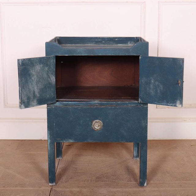 English Tray Topped Bedside Cabinet For Sale - Image 9 of 10